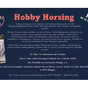 Hobby Horsing startet beim RFV Ailingen - seid dabei!