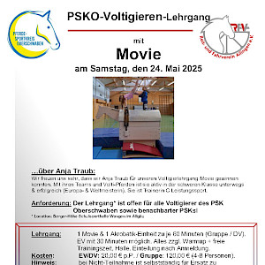We are getting started: Einladung zum PSKO-Voltigierlehrgang mit Movie!