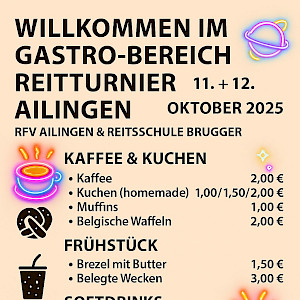 Turnier im Countdown - wir informieren: unsere Gastro ... Kaffee & Kuchen am Turnierplatz!